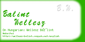 balint wellesz business card